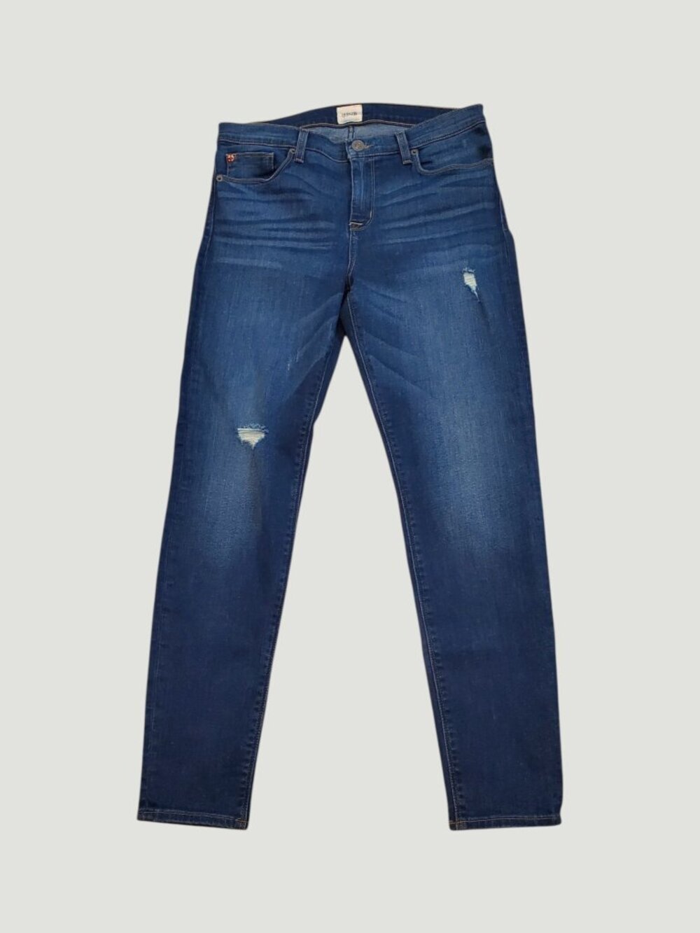 HUDSON Womens Blue Jeans Krista Ankle Distressed Super Skinny Medium Wash SZ 32